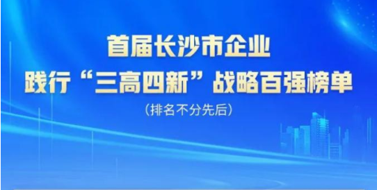 304am永利集团智能上榜首届长沙市企业践杏装三高四新」亟略百强榜单