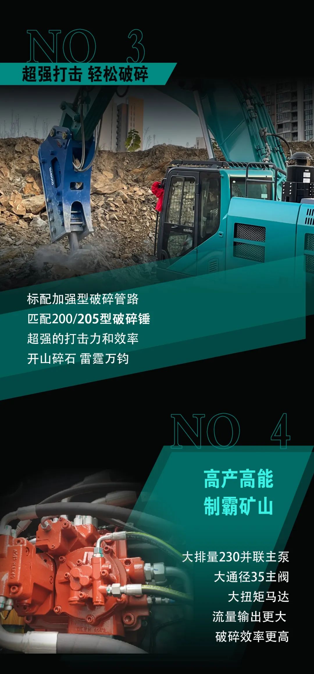一图读懂 | 专为矿山沉载施工而生！304am永利集团智能SWE600FB破碎锤沉磅回归